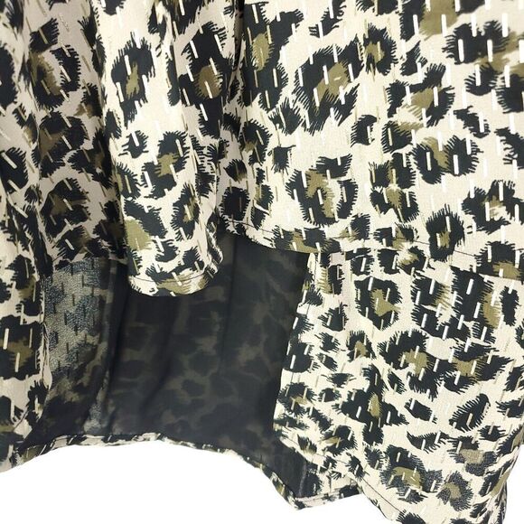 Walter Baker Top Womens M Peplum Asymmetrical Hem Leopard Exotic Animal - Picture 4 of 10